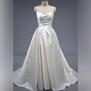 Vivienne Westwood Inspired Wedding Strapless Gown with Leg Split $6.5k Size 8